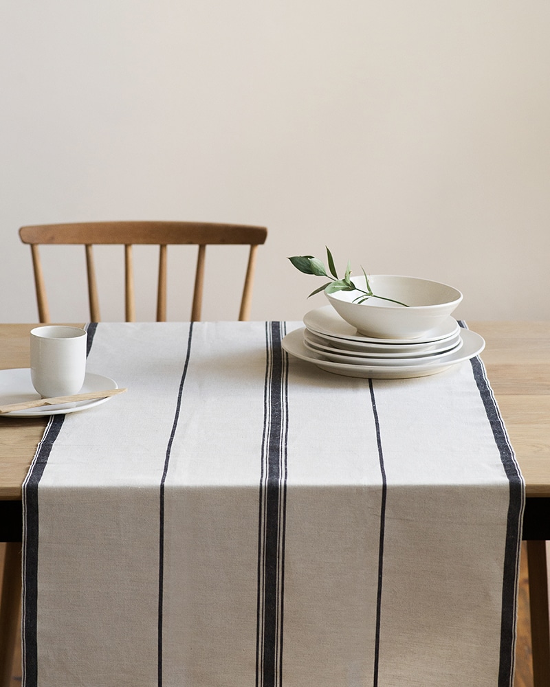 Mungo Table Linen Lisburn Table Runner in french navy, get it online at mungo.co.za