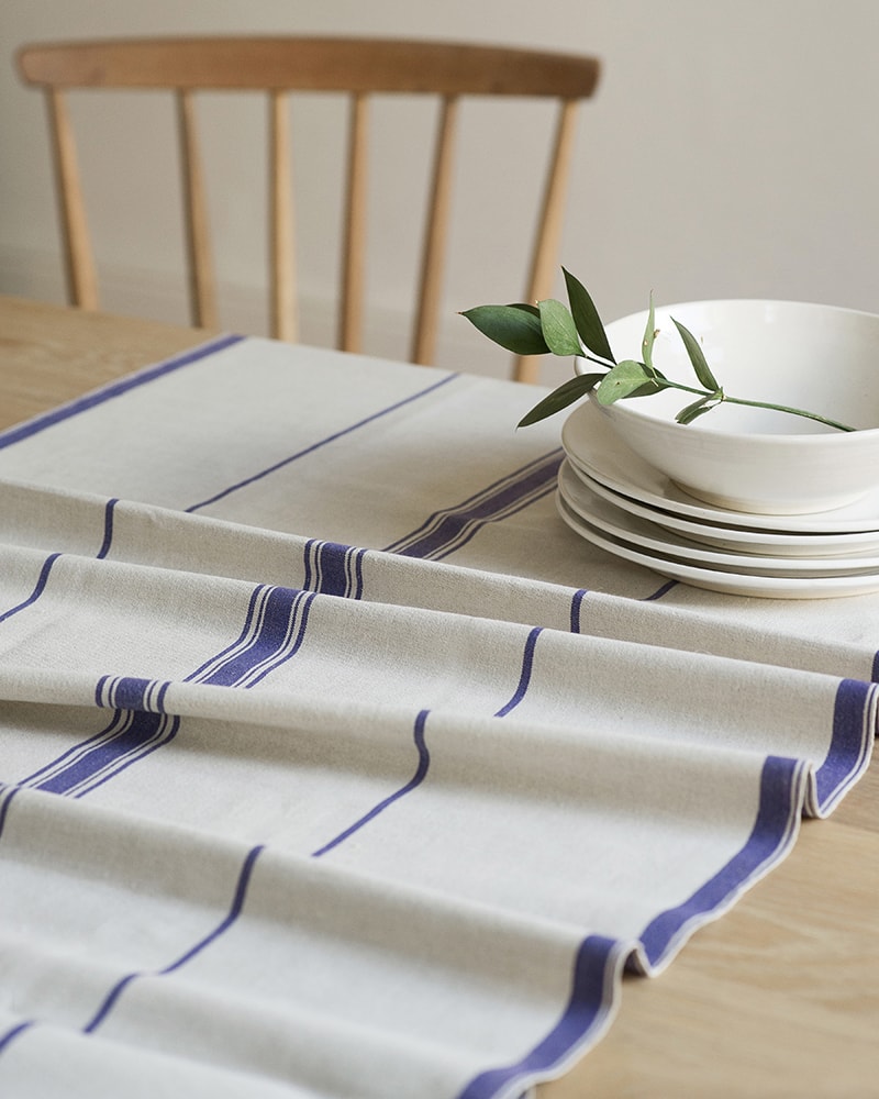 Mungo Table Linen Lisburn Table Runner in all blue, get it online at mungo.co.za