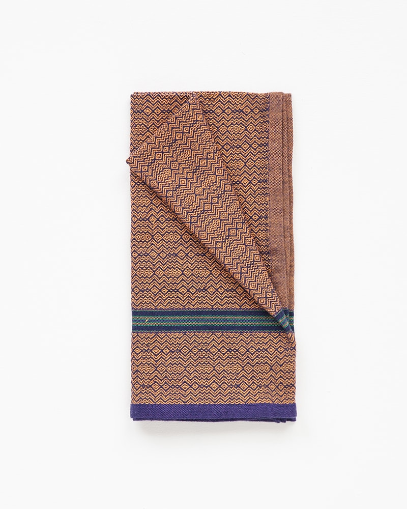 Mungo Boma Napkins in Orange Indigo, woven from pure cotton in South Africa