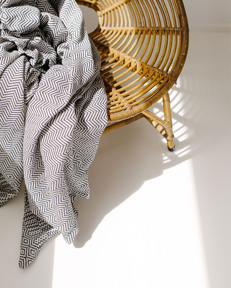 Mungo Bakuba cotton bed throw or couch throw with a beautiful design.