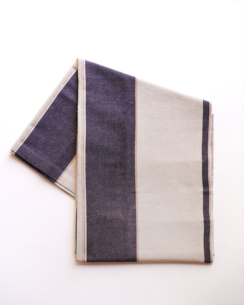The Cotton and Linen Lisburn Table Runner in Navy