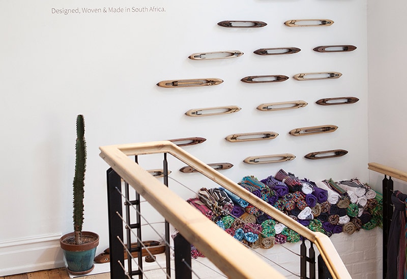 The Mungo Cape Town shop at 78 Hout street features a wall of flying shuttles