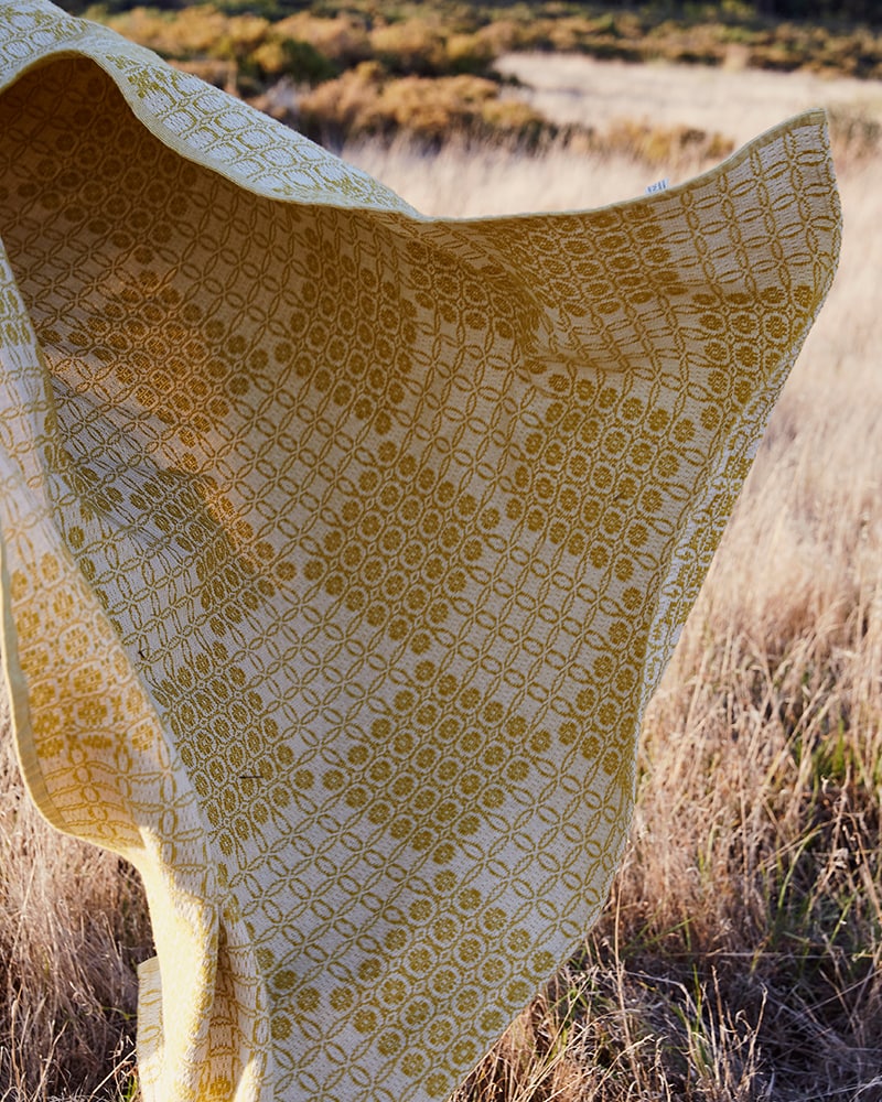 The Mungo Juno blanket, woven at the Mungo mill in Plettenberg Bay, South Africa.