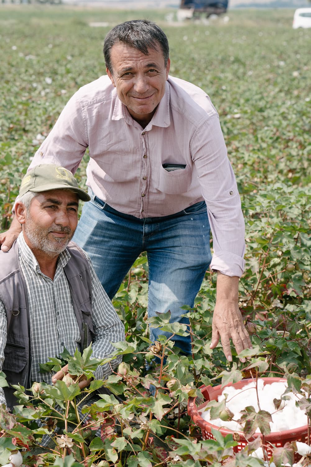 Organic cotton pickers in a field in Turkey