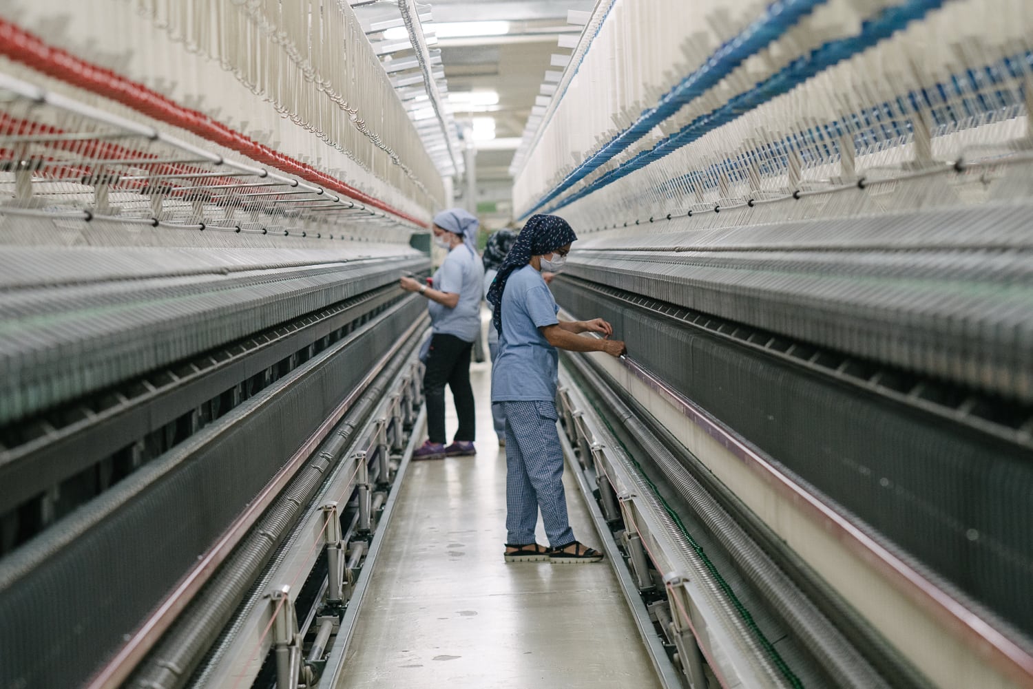 Workers at a cotton ginning plant in Turkey