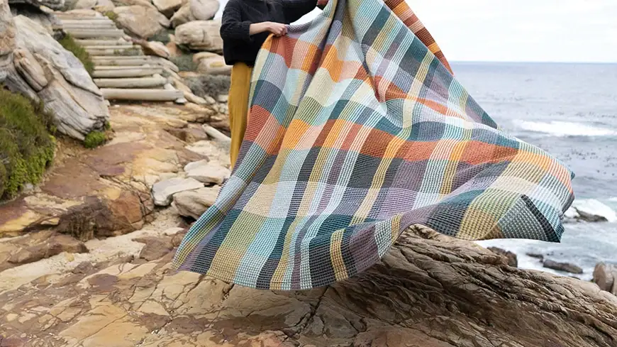 Mungo Vrou Vrou blanket. cotton waffle weave blanket