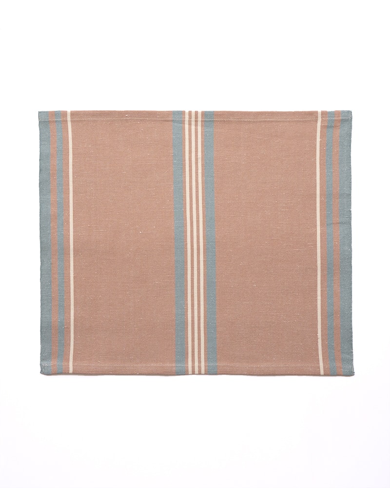 Mungo Warp Stripe Placemat. Heirloom-quality cotton & linen table linen. Woven at the Mungo Mill in South Africa
