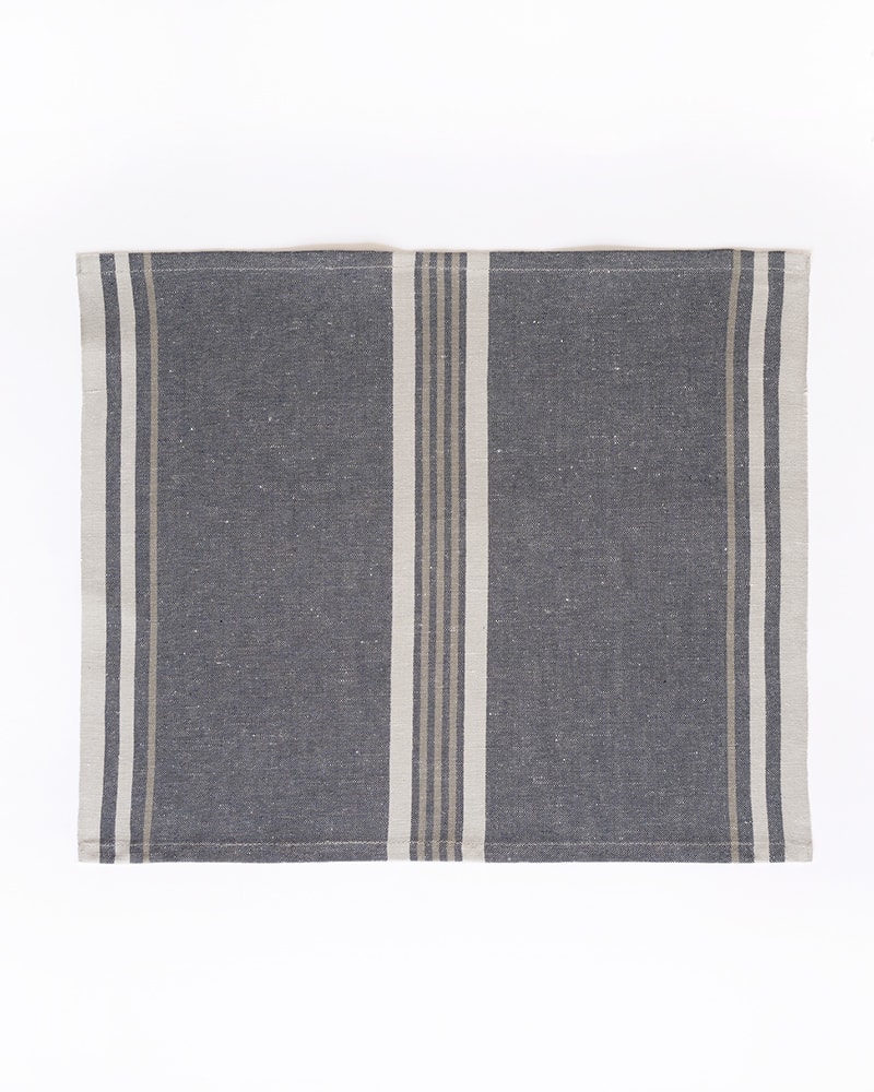 Mungo Warp Stripe Placemat. Heirloom-quality cotton & linen table linen. Woven at the Mungo Mill in South Africa