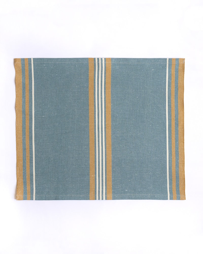 Mungo Warp Stripe Placemat. Heirloom-quality cotton & linen table linen. Woven at the Mungo Mill in South Africa