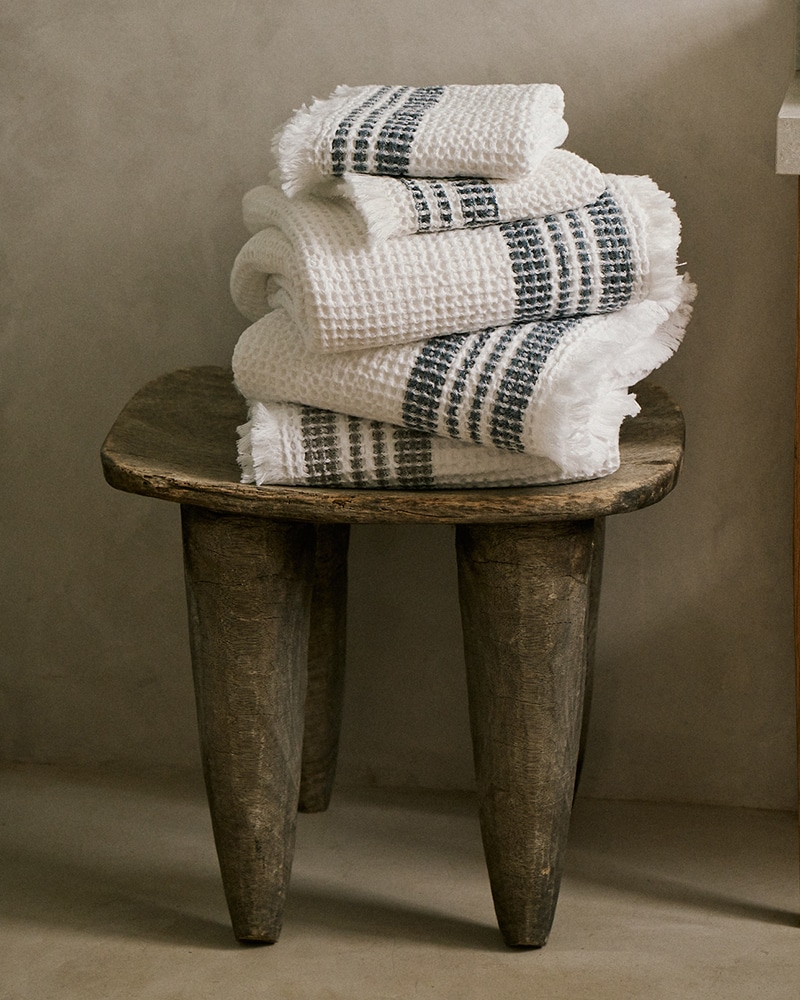 Mungo Organic Belgian Waffle Towel. Woven with GOTS-certified organic cotton