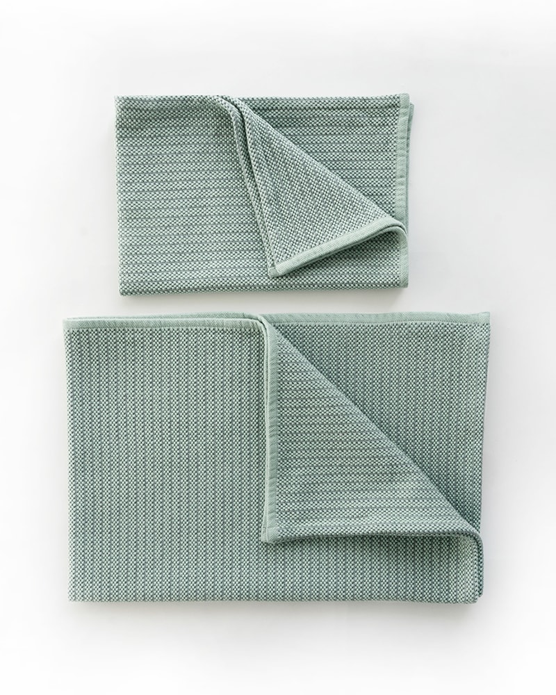Mungo Cotton Rib Bath Math in Duck Egg