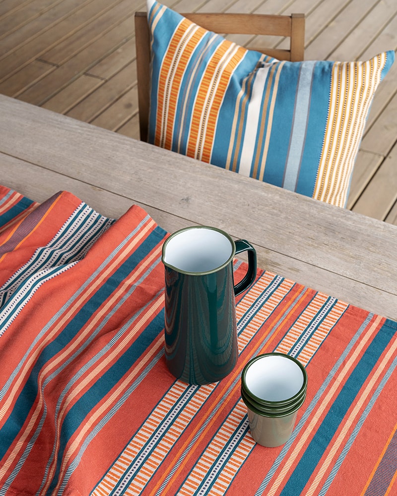 Mungo Sahara Stripe Table Runner and Cushions