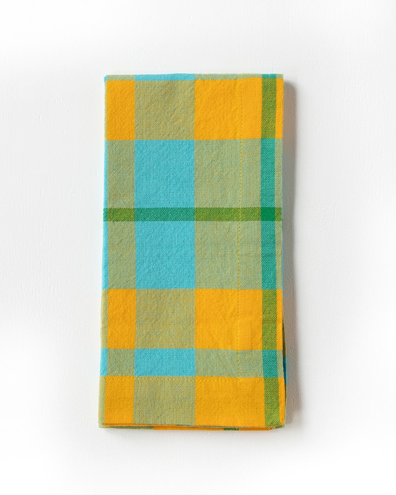 Mungo Caribbean Check Napkin. 100% cotton serviettes & table cloths
