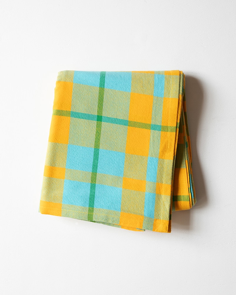 Mungo Caribbean Check Tablecloth. 100% cotton table linen