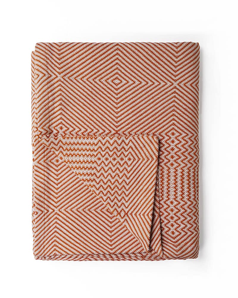 Folded Whalebone Throw in Copper